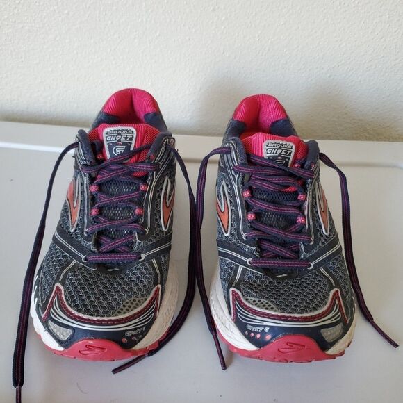 Brooks Womens Ghost 6 DNA Gray/Pink Athletic Active Running Sneakers Size 7 - Picture 15 of 15